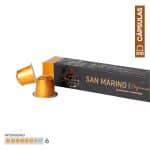 10 Cápsulas Café Lungo San Marino, Orgánico y Fair Trade