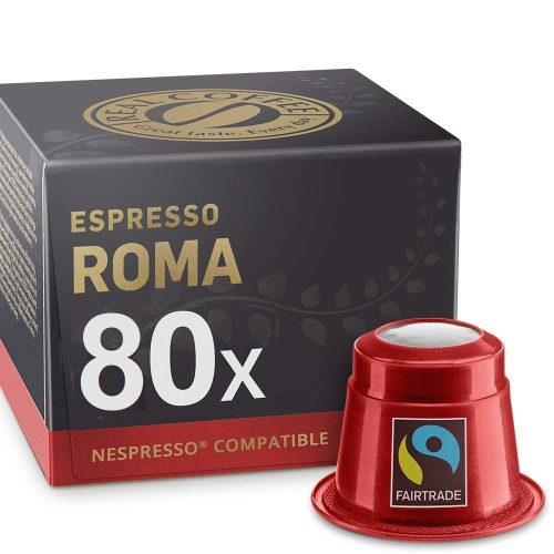 Pack 80 Cápsulas Café Espresso Roma, Extra Strong, Fair Trade Espresso